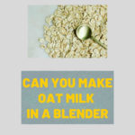 Can You Make Oat Milk In A Blender?